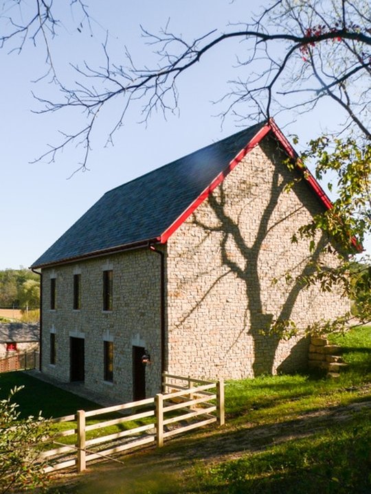 barn, stone barn, carriage house, estate, ICF