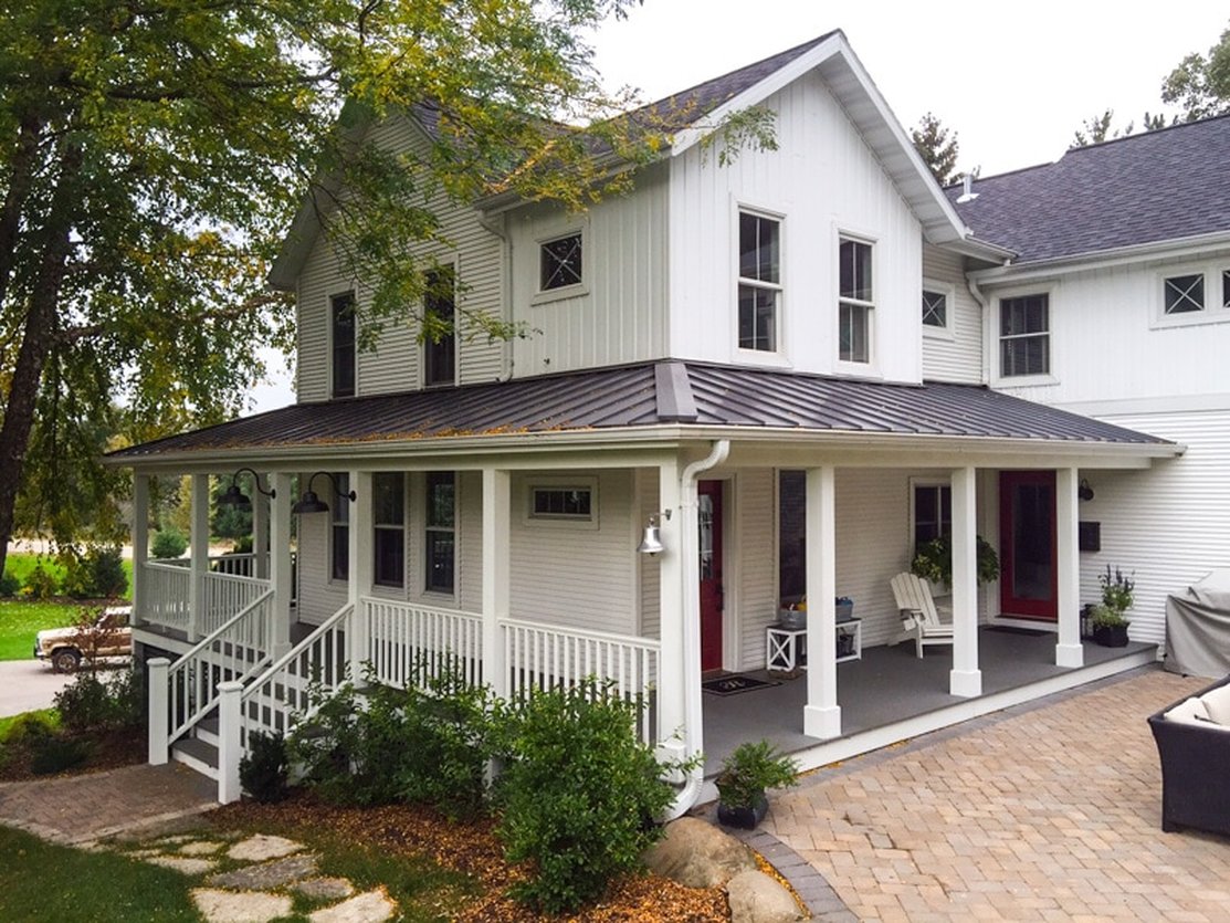 farmhouse, addition, wrap-around, porch, architect, design