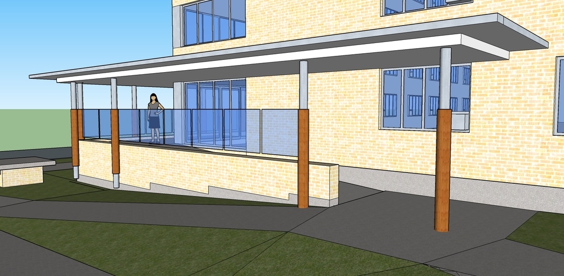 accessible, ramp, entrance, addition, architect, site planning